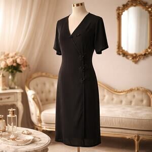 Vintage Plus Size Michael Kors Black Wrapped Sexy Formalwear Dress Dize 3Xl/4XL